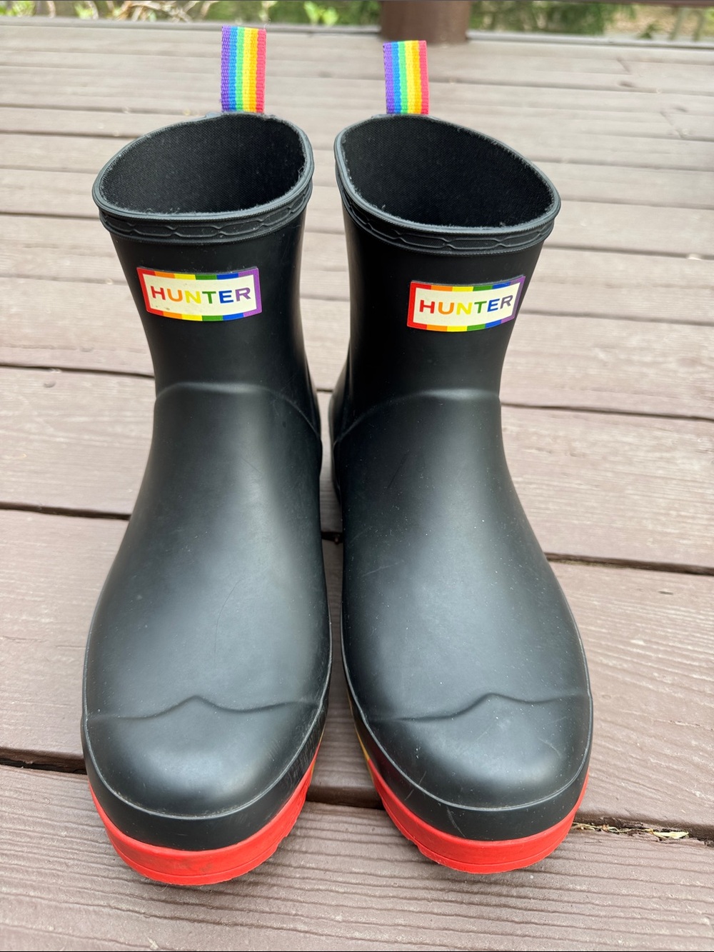 🏳️‍🌈 Limited Edition 🏳️‍🌈 Hunter Short Rain Boots/Booties Matte Black Size 9